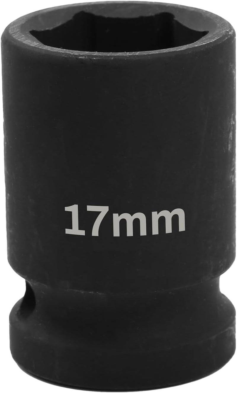 SUNKOO 1/2 Inch Drive 17mm Deep Impact Socket, CR-MO 6 Point Heavy Duty Metric Axle Nut Socket for Easy Removal of Axle and Wheel Hub Nuts - Image 1